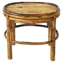 Bamboo Side Drinks Table or Plant Stand, Small