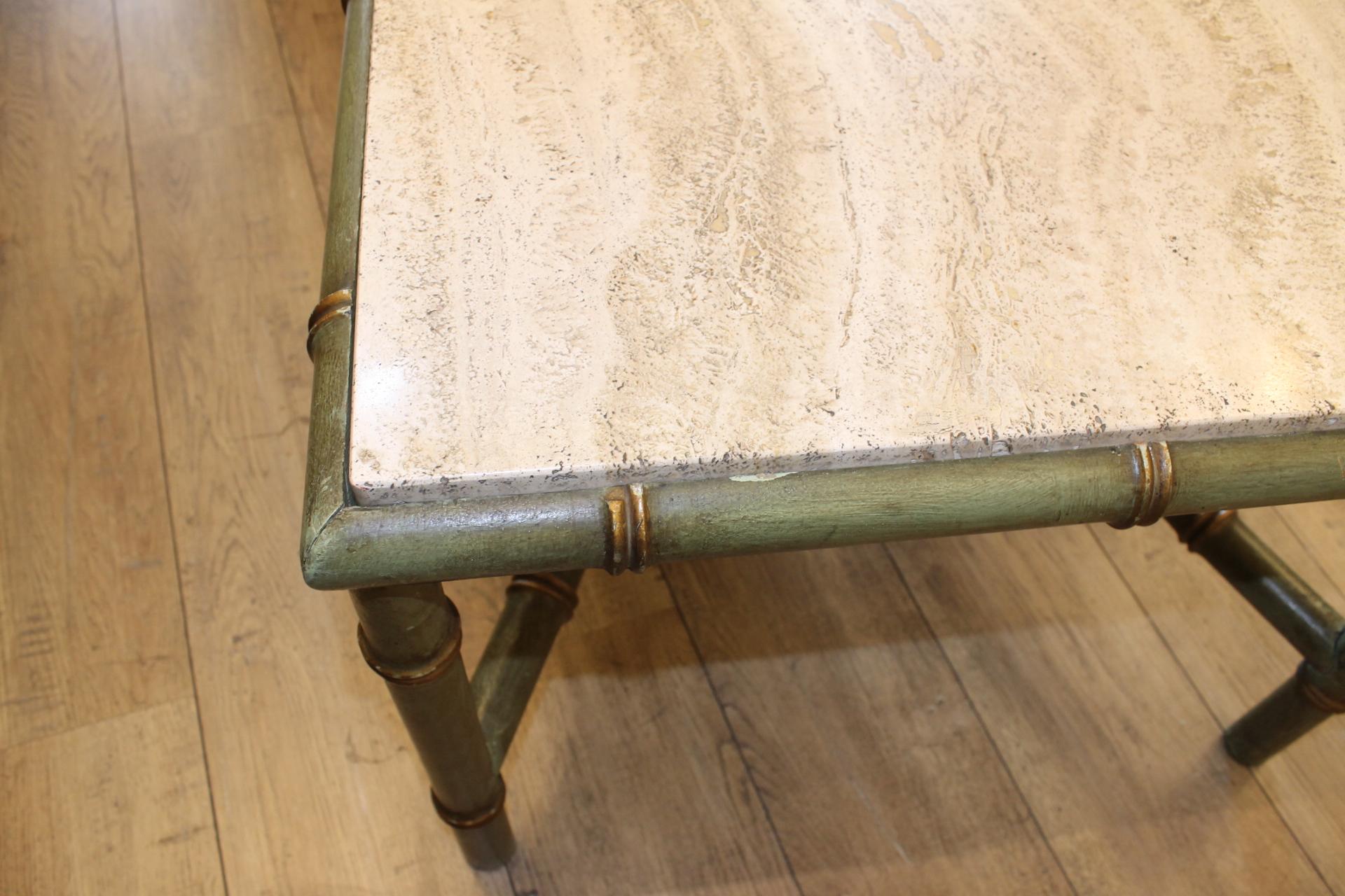 Bamboo Table, Travertine, 1970 For Sale 4