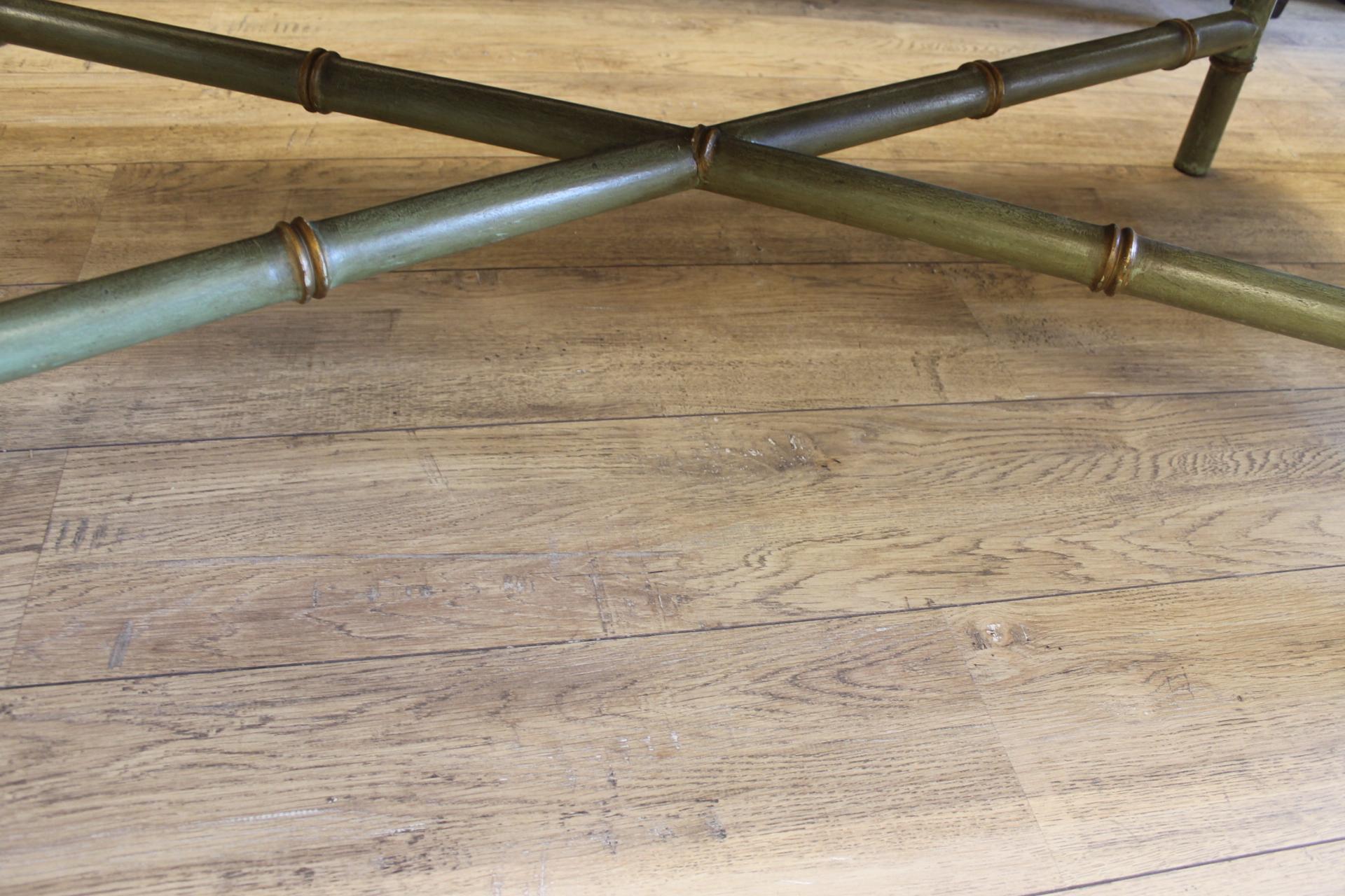 Late 20th Century Bamboo Table, Travertine, 1970 For Sale