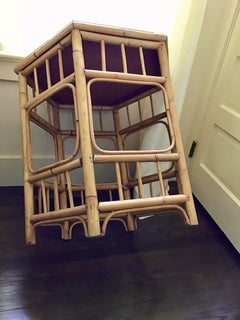 Bamboo Tea Table Vintage Octagonal Rattan Table