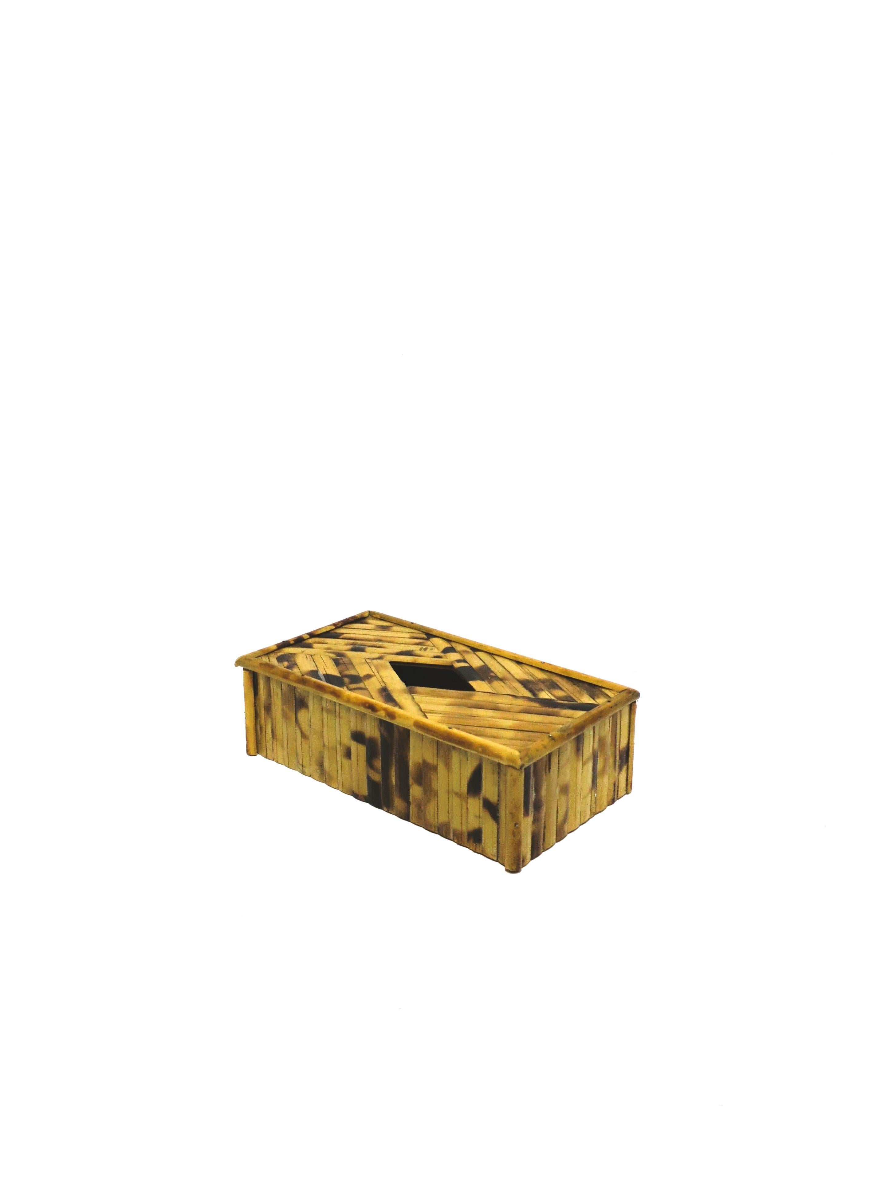 Wicker Bamboo Tissue Box Cover Halter (Moderne) im Angebot