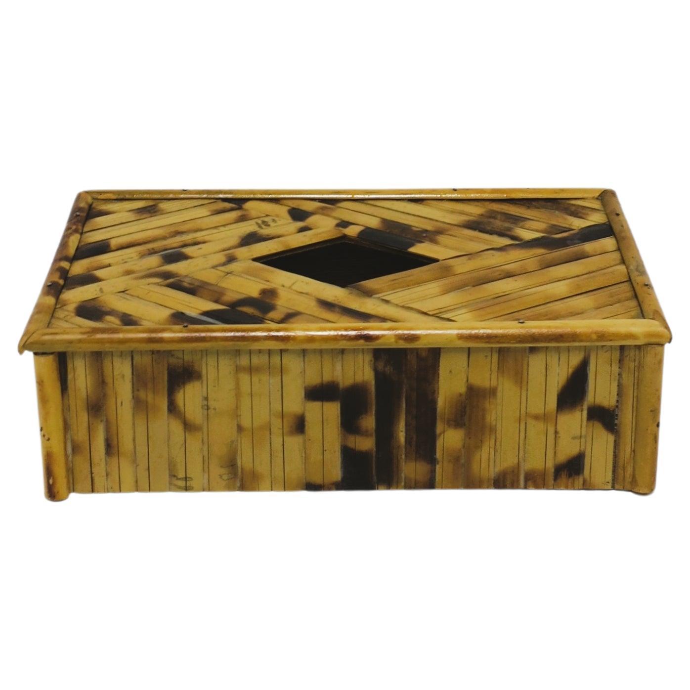 Wicker Bamboo Tissue Box Cover Halter im Angebot