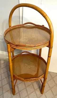 Bamboo Tray Table with Two Removable Trays and Folding Stand