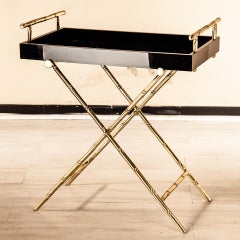 Bamboo Tray with Brass Stand