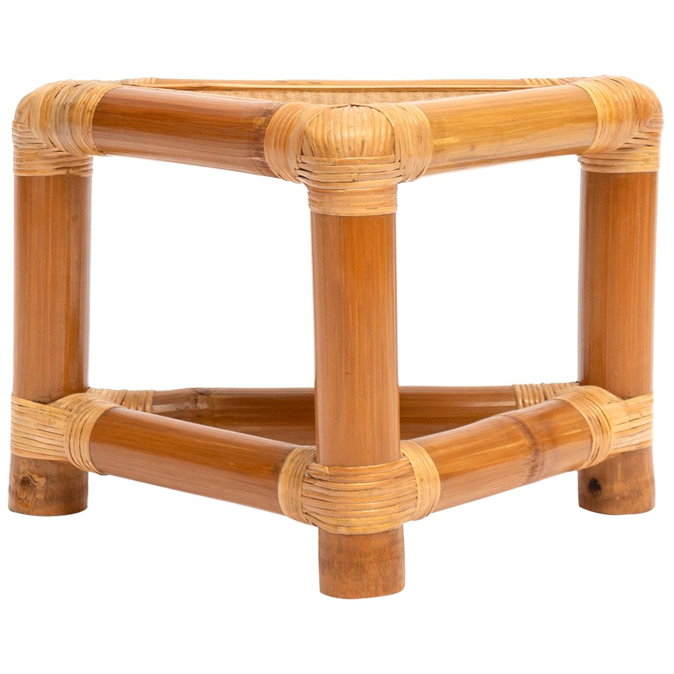 Bamboo Triangle Side Table