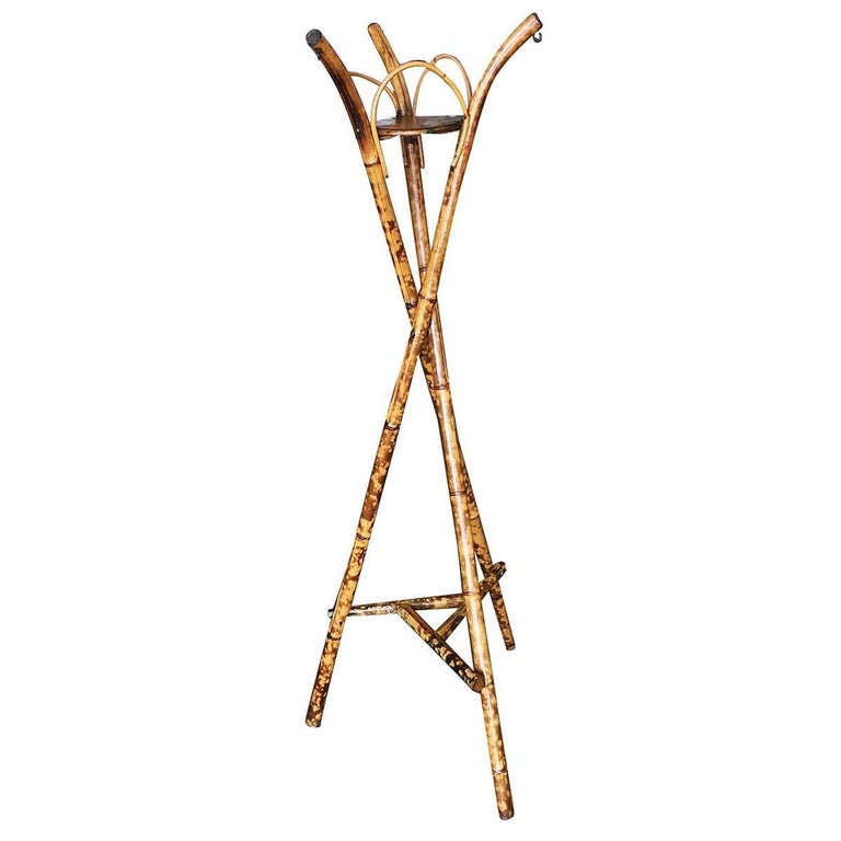 Restored Tiger Bamboo Tripod Plant Stand For Sale at 1stDibs planter