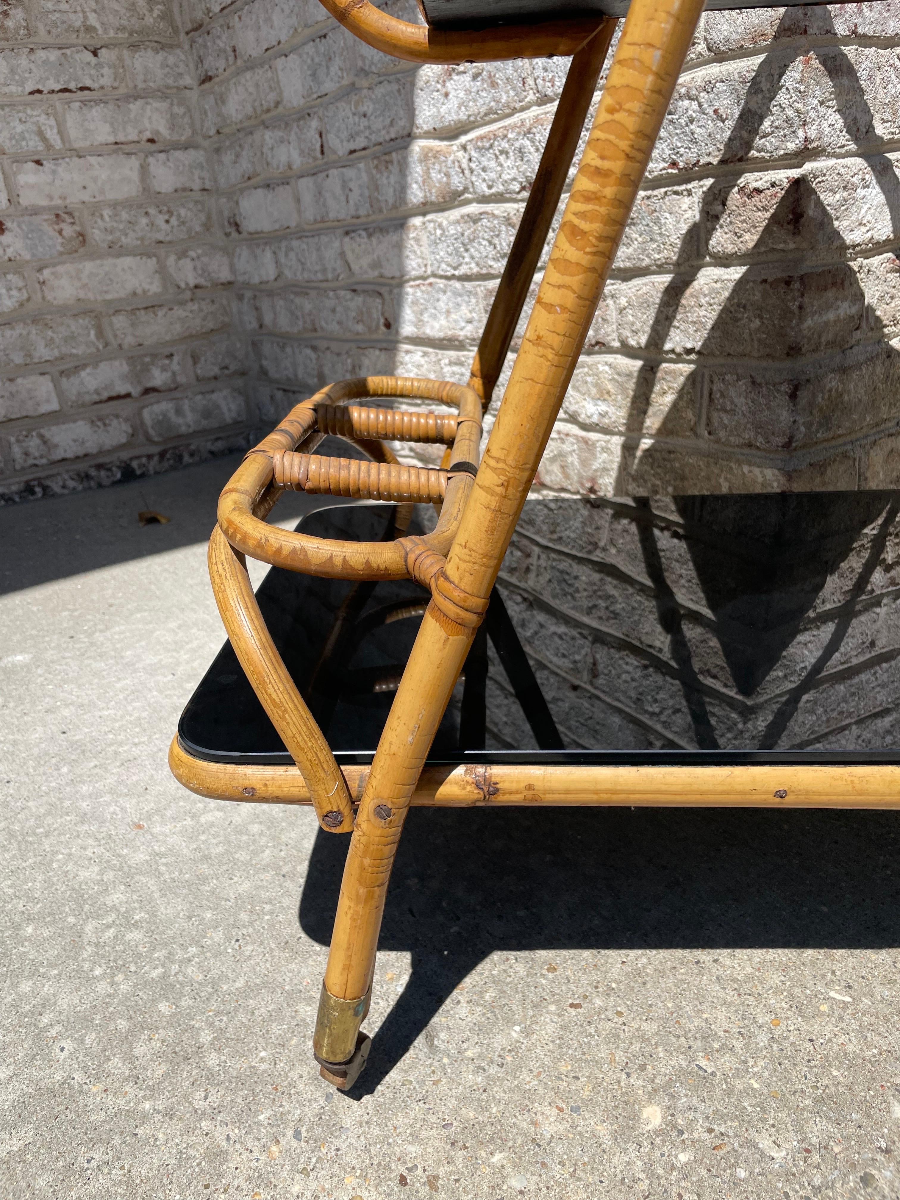 Italian Bamboo Trolley Cart For Sale