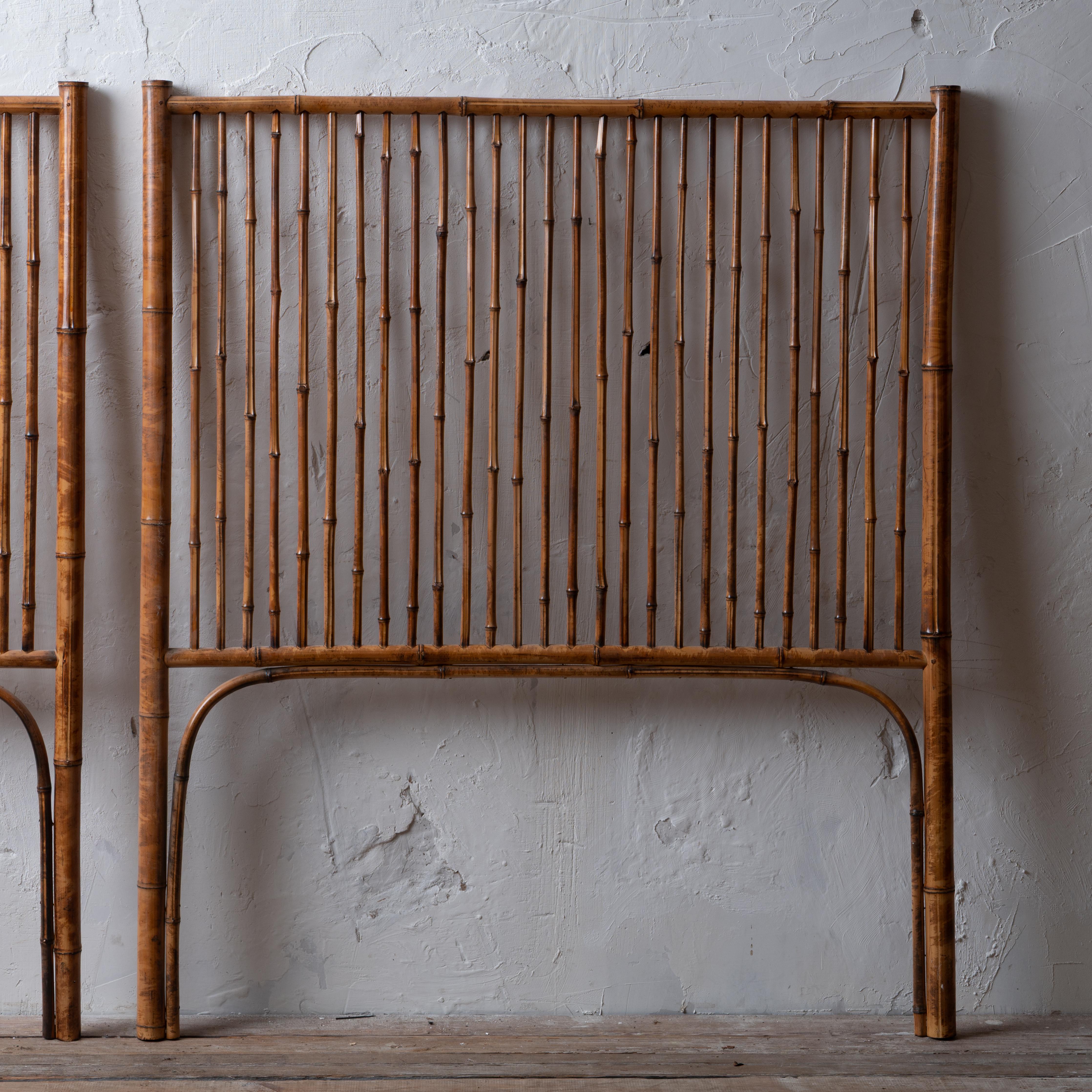 Bamboo Twin Headboards In Good Condition For Sale In Savannah, GA