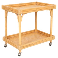 Bamboo Two Tier Bar Cart