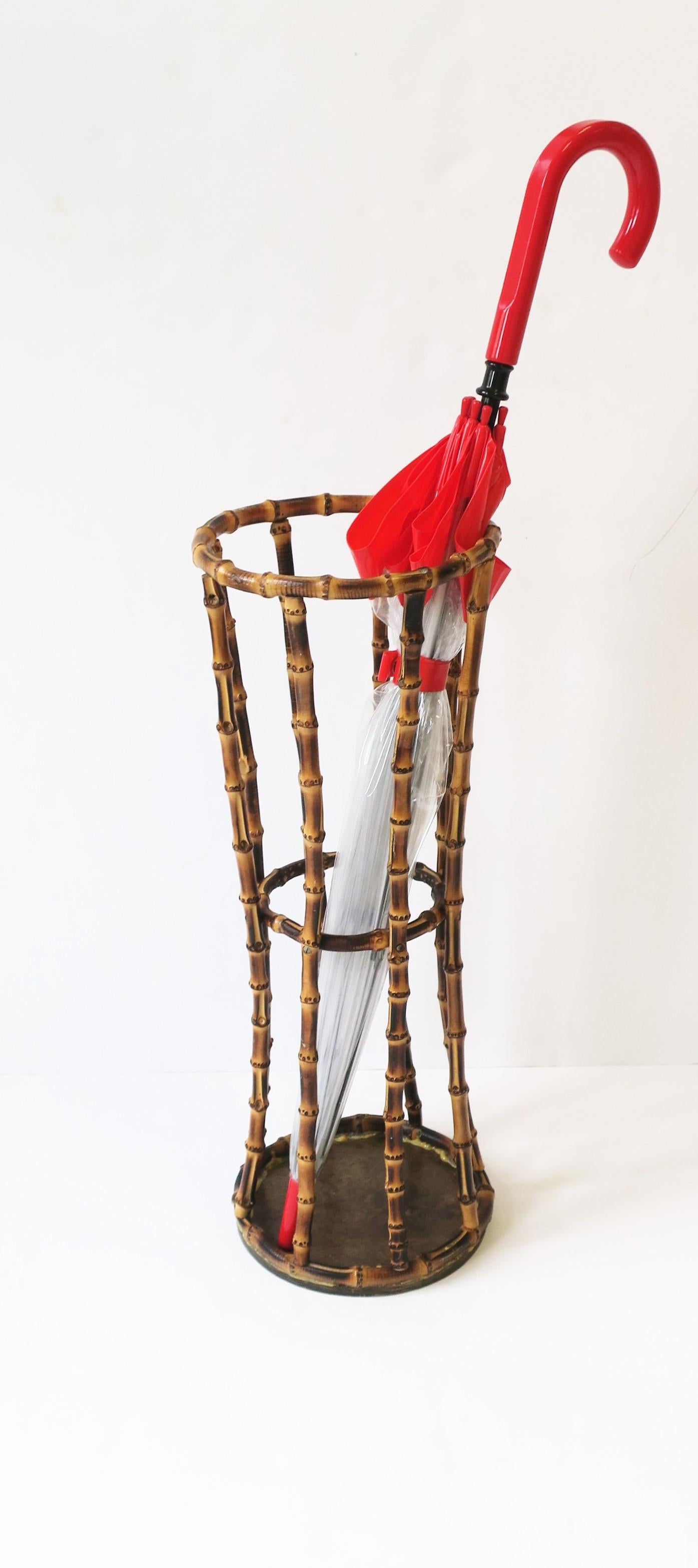 20th Century Bamboo Umbrella Holder Stand in the style of Gucci