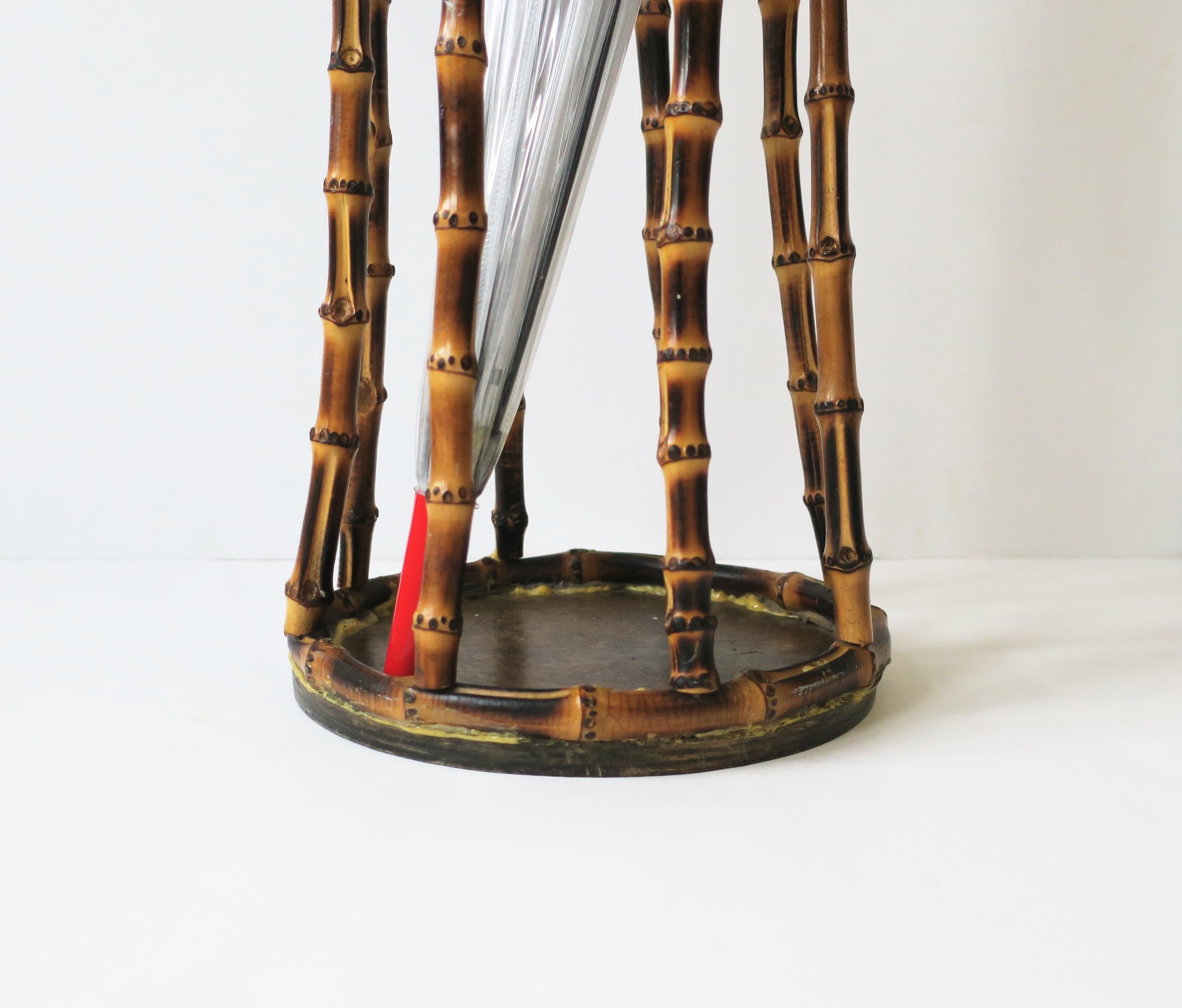 Bamboo Umbrella Holder Stand in the style of Gucci 2