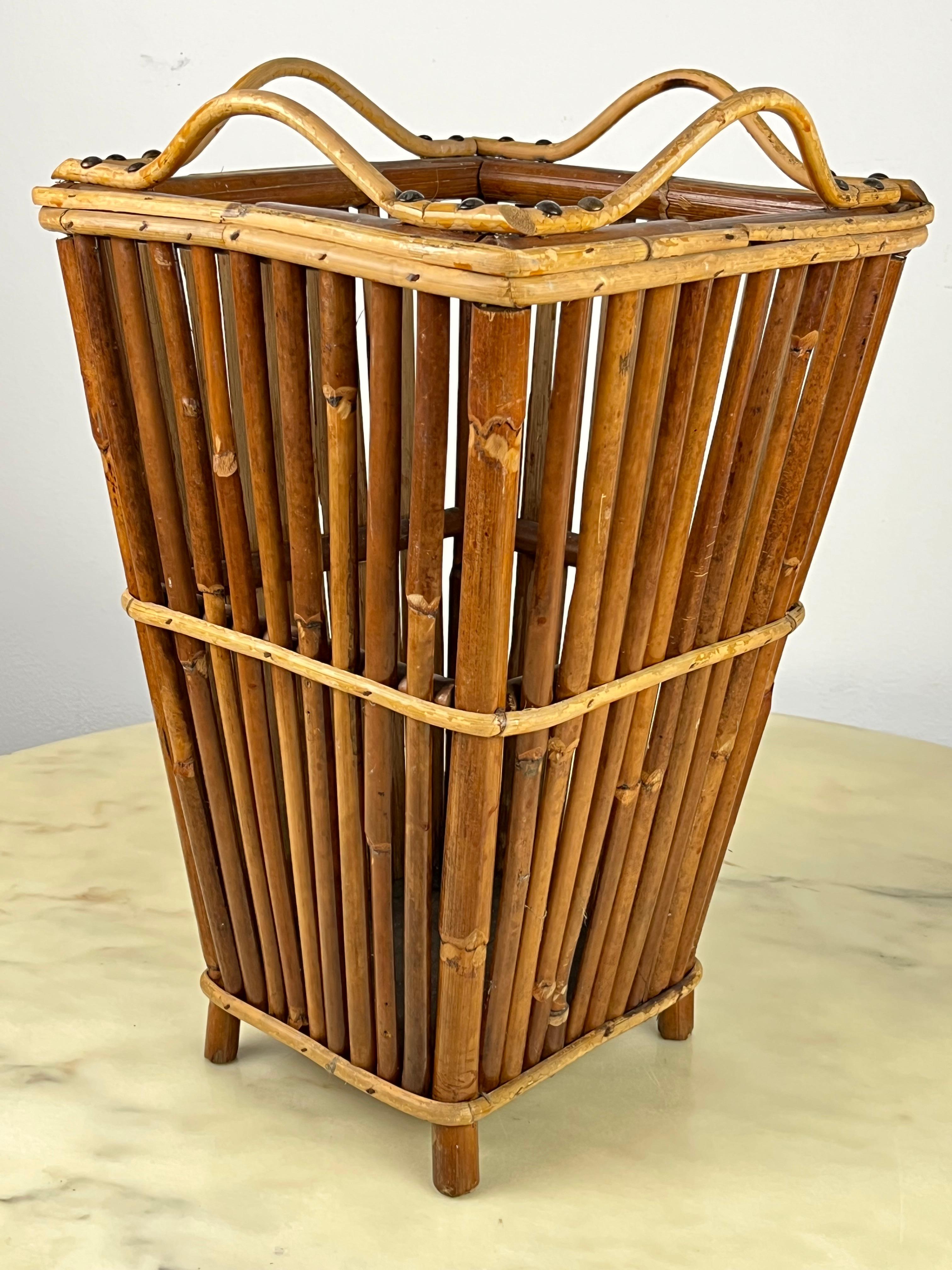Mid-20th Century Bamboo Umbrella Stand, Italy, 1960s For Sale
