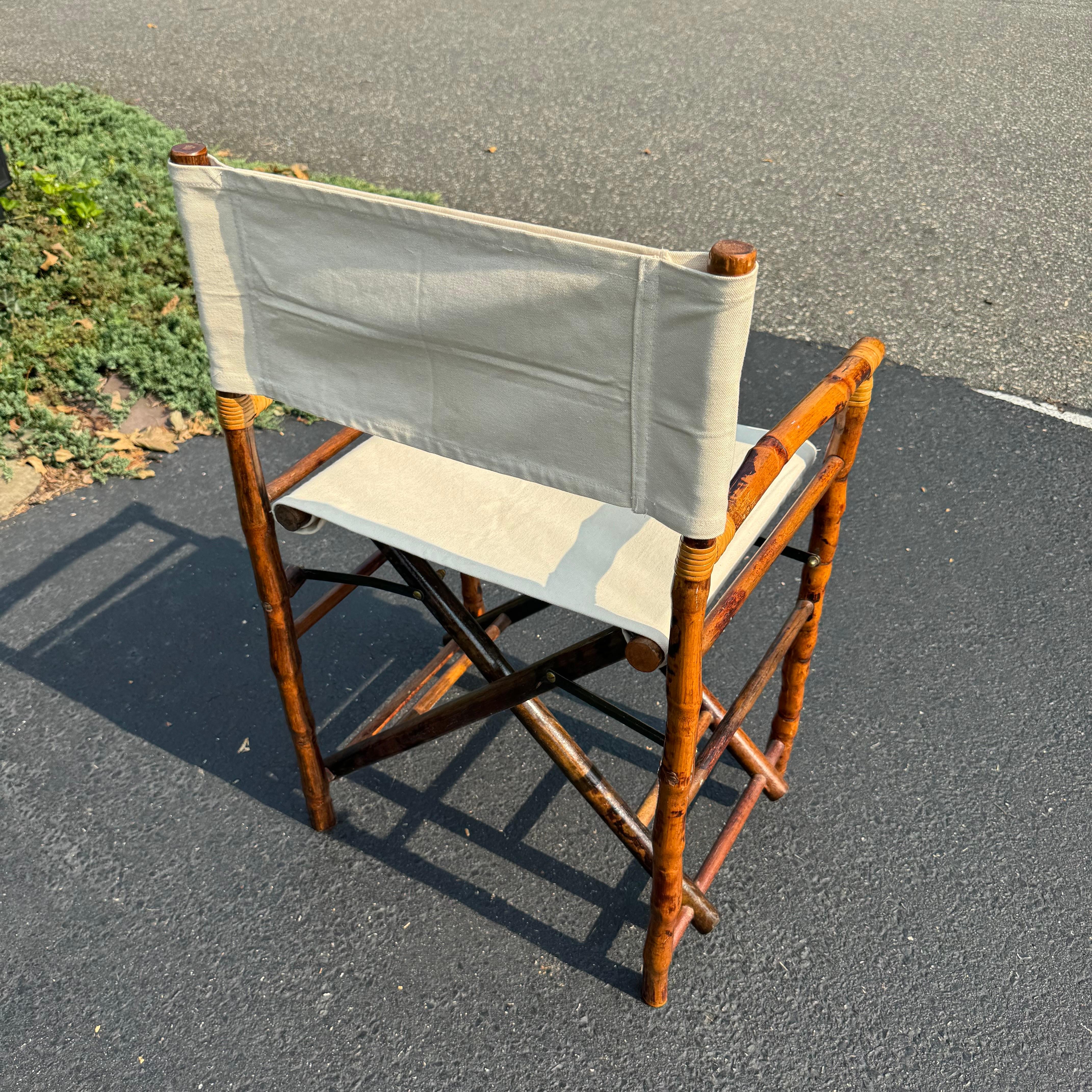 Bamboo Upholstered Directors Chair in Louis Vuitton Fabric 3