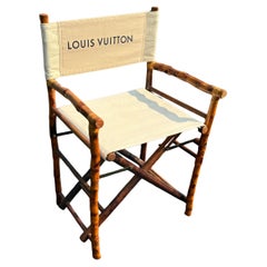 Silla de director tapizada de bambú en tela Louis Vuitton