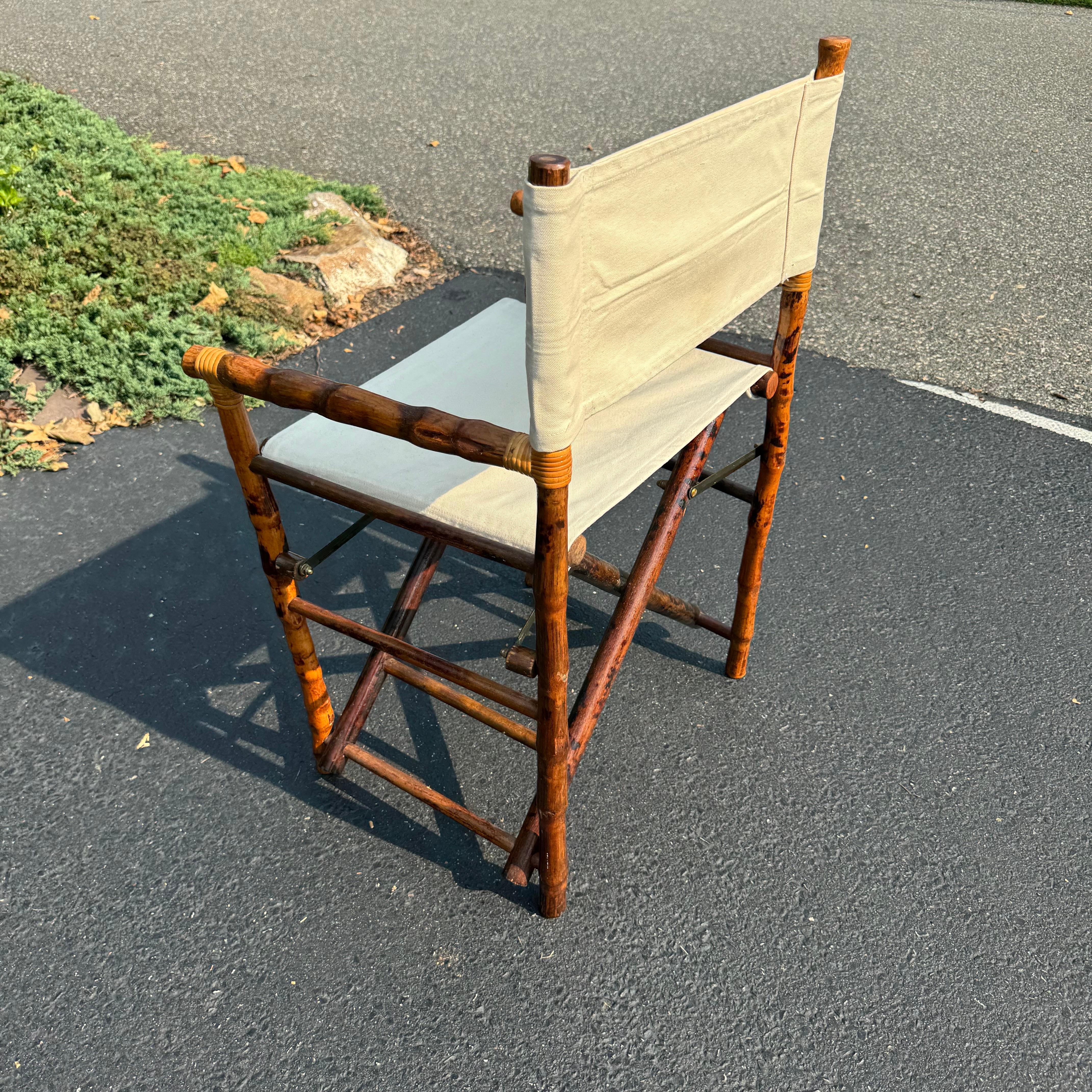 Bamboo Upholstered Directors Chair in Louis Vuitton Fabric 2