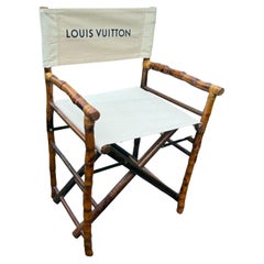 Bamboo Upholstered Directors Chair in Louis Vuitton Fabric