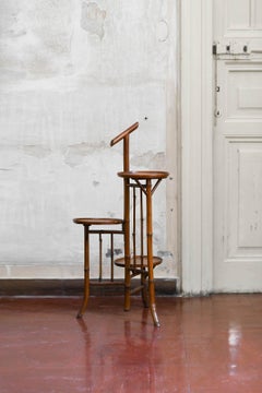 Bamboo Valet Stand With Three Shelves, Early 20th Century
