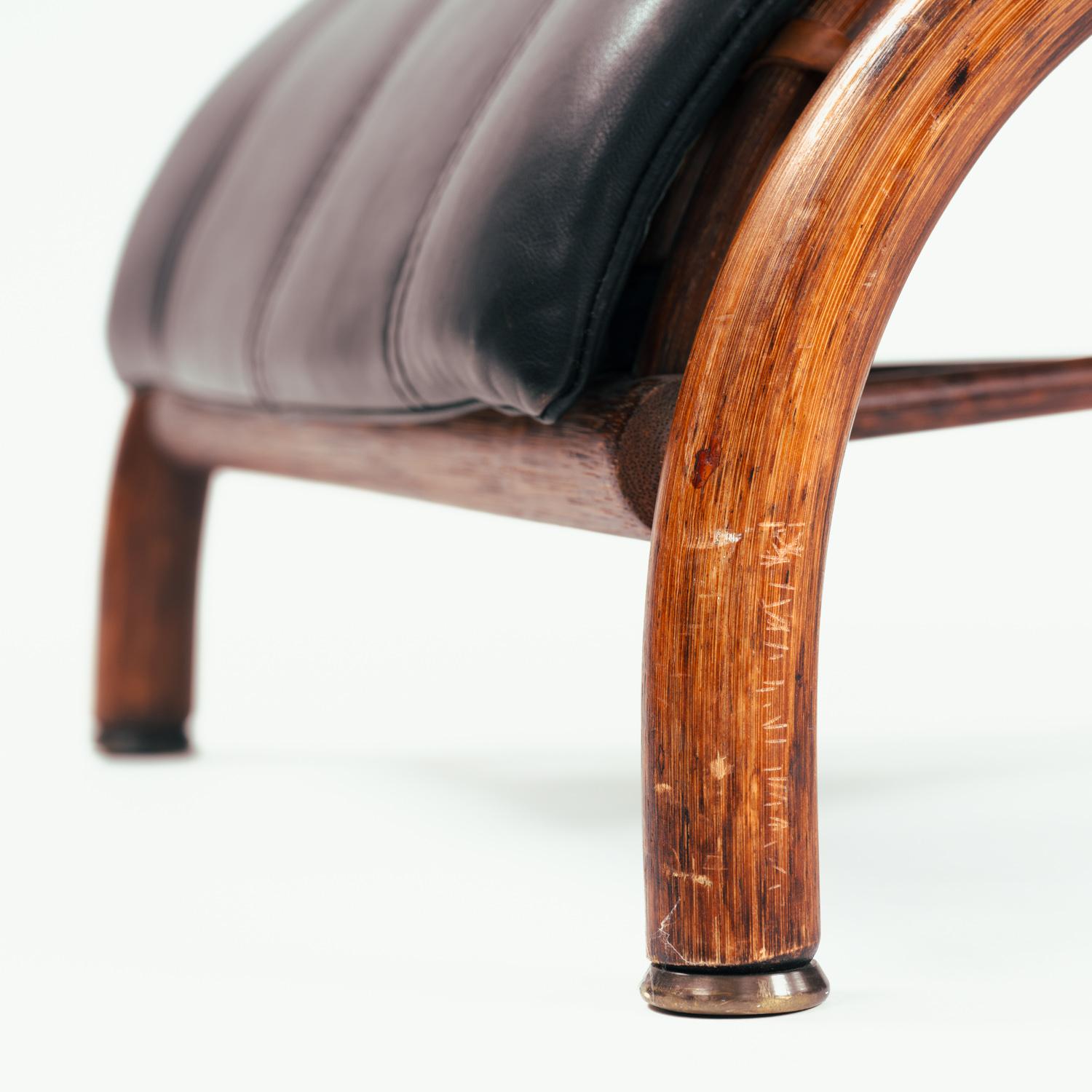 Bamboo chaise longue with magazine holder, Germany, 1970s 5
