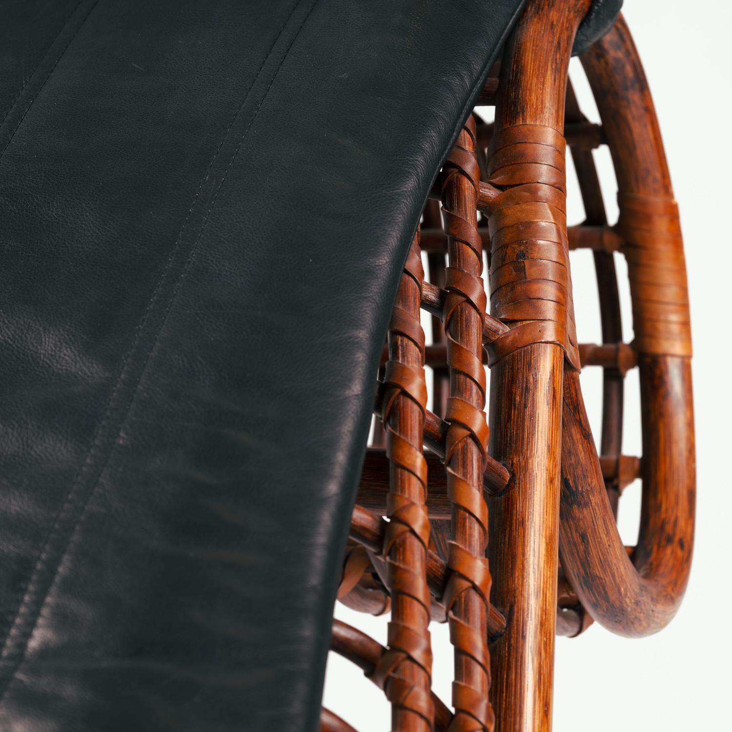 Bamboo chaise longue with magazine holder, Germany, 1970s 9