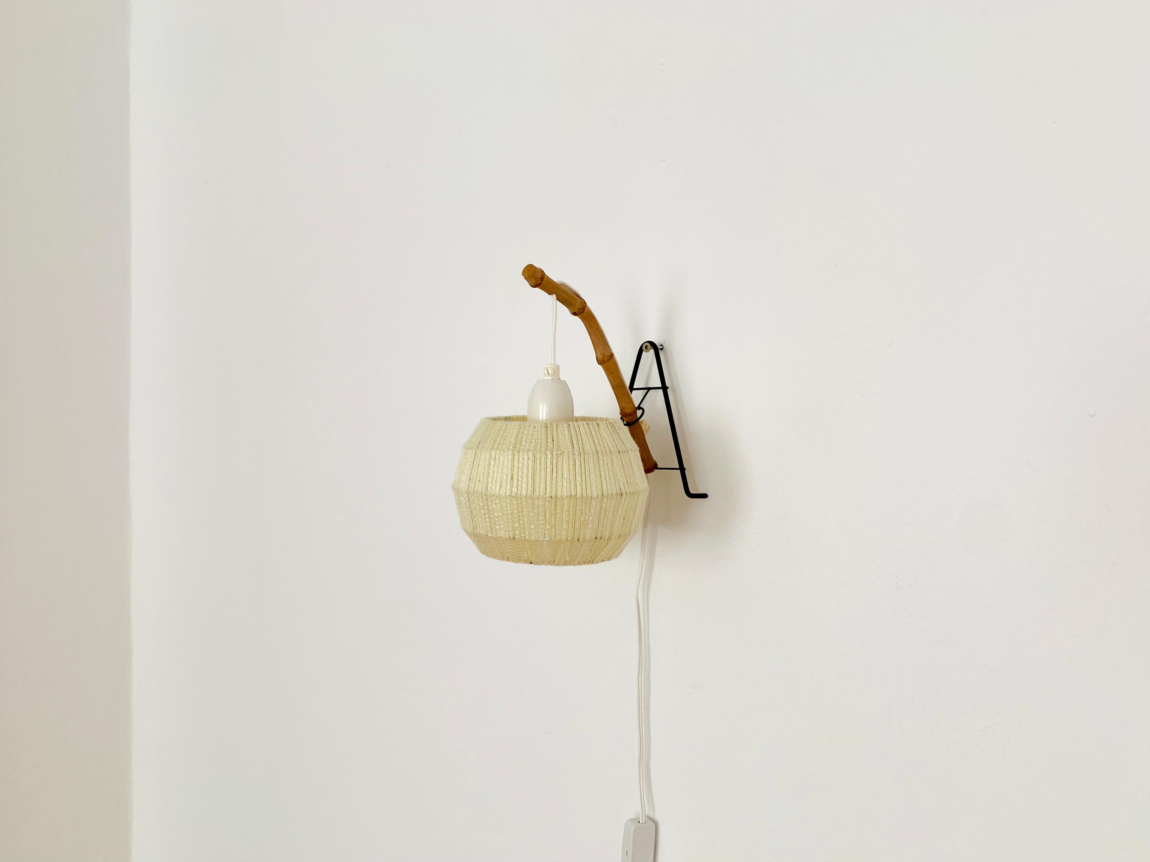 Mid-Century Modern Bamboo Wall Lamp