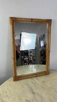 Bamboo Wall Mirror, Italy, 1960s