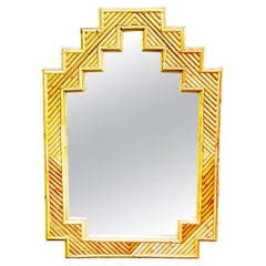 Bamboo Wall Mirror Original Style Large Size From Italy   Mid 20th Century