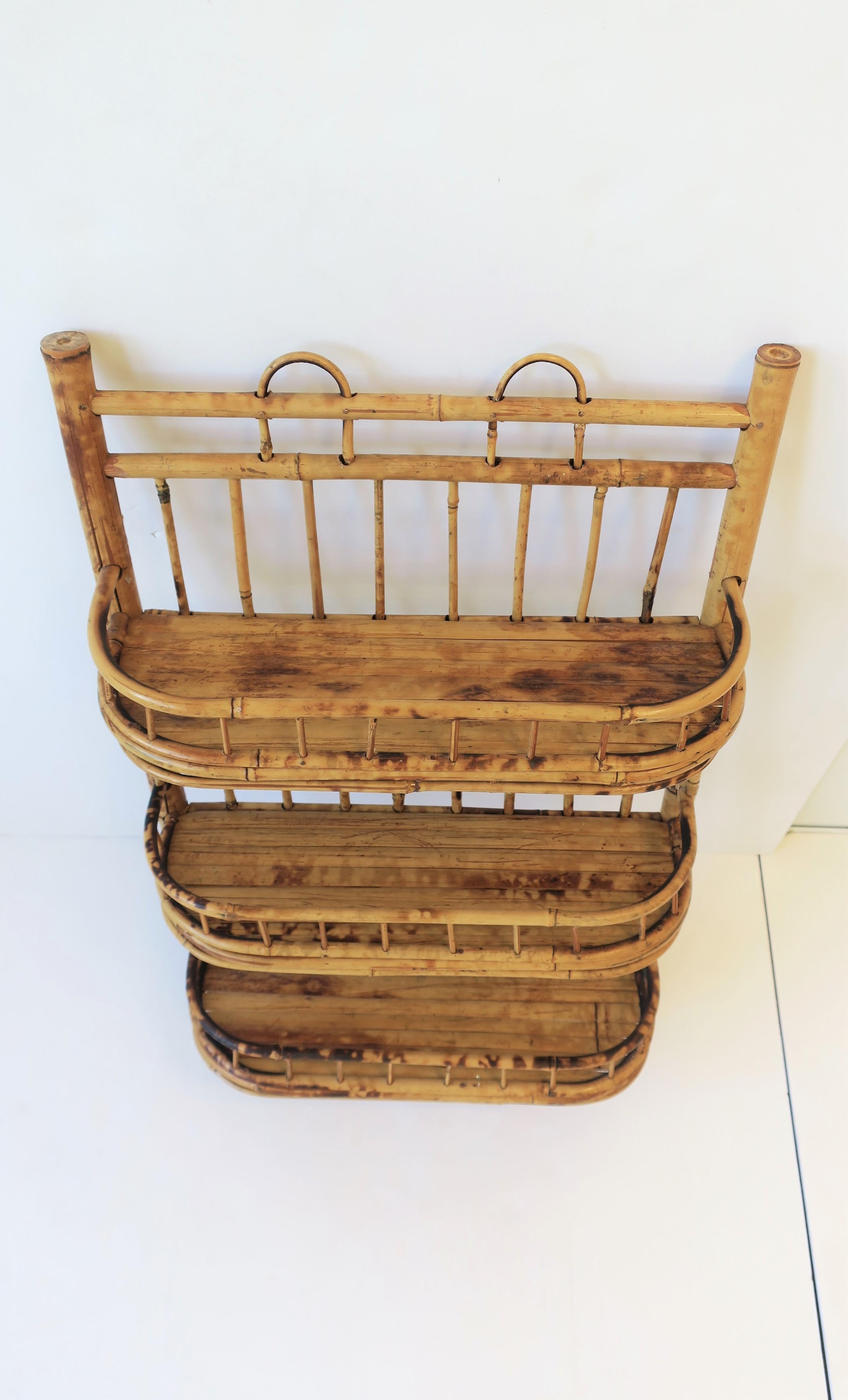 Bamboo Wicker Wall Shelf In Good Condition In New York, NY
