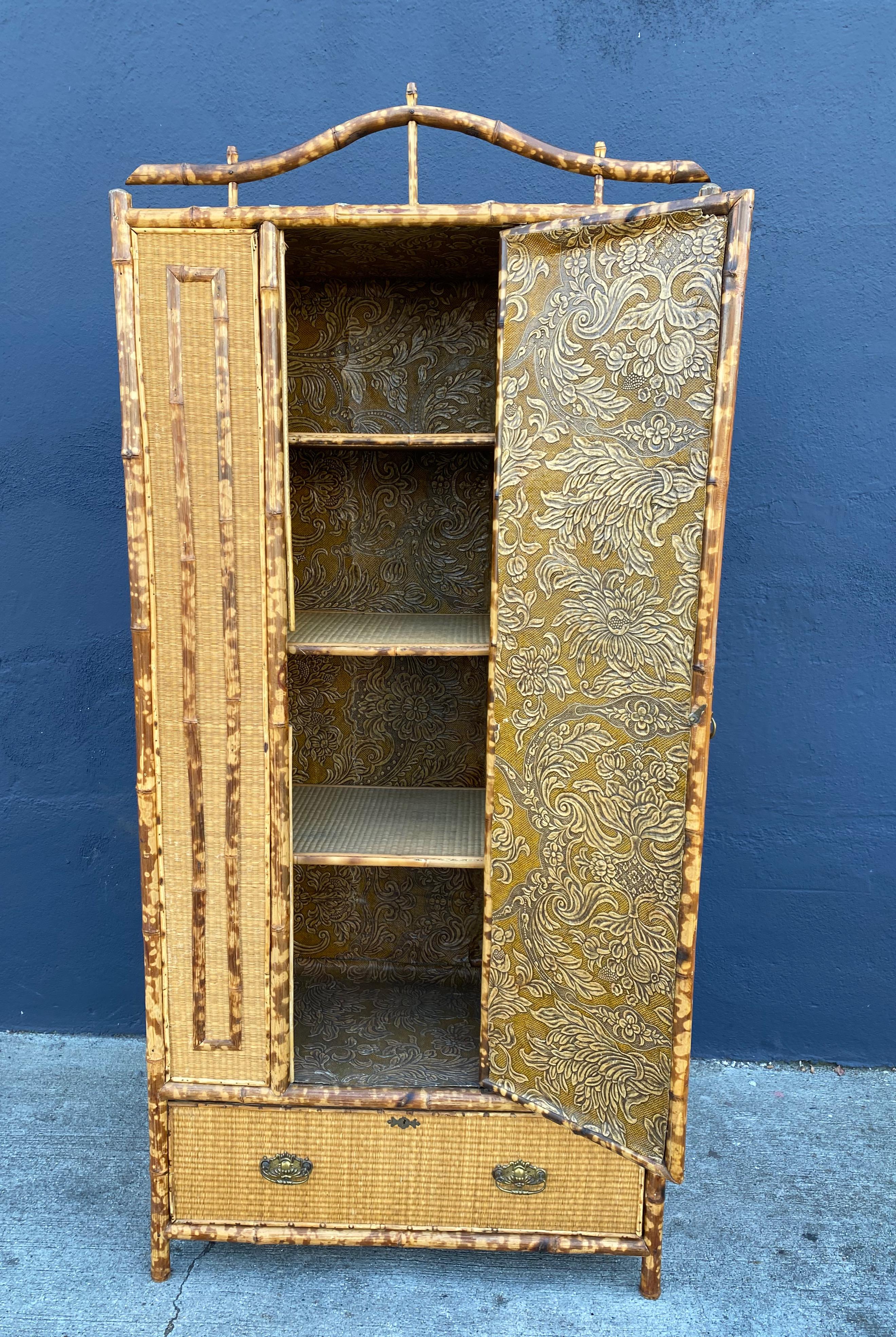 Aesthetic Movement Bamboo Wardrobe, c. 1900 For Sale