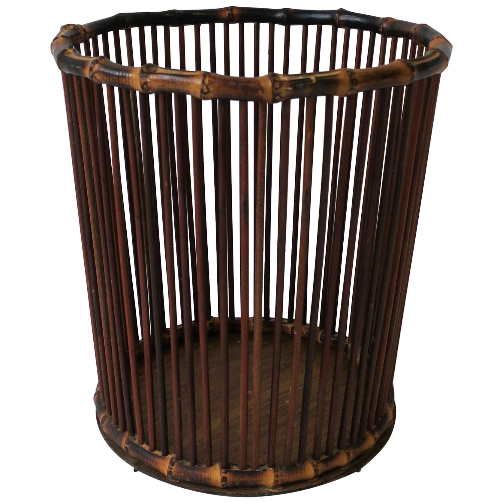Bamboo Waste Basket or Trash Can at 1stDibs | bamboo wastebasket, bamboo  garbage can, gucci trash can