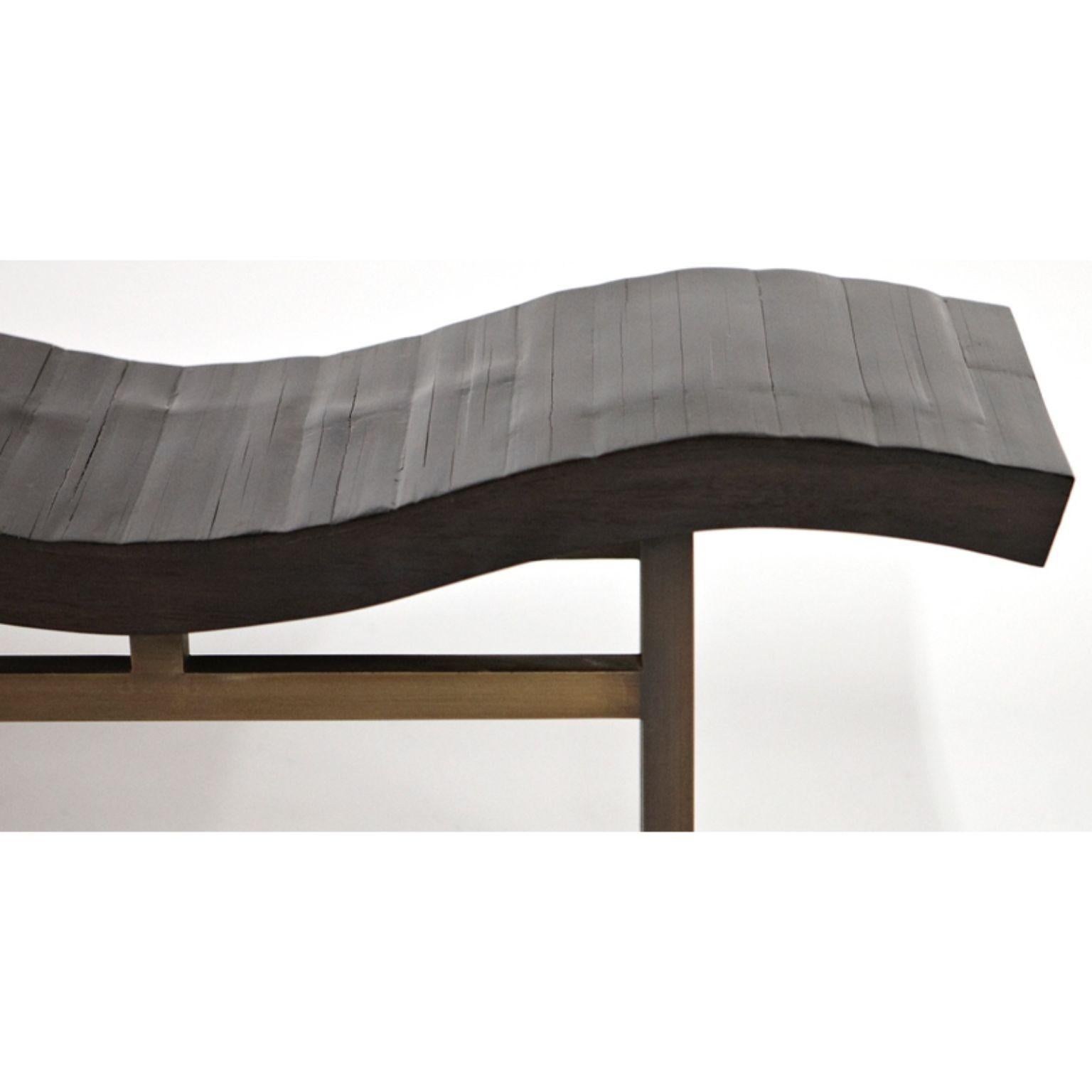 Modern Bamboo Wave Bench by Aguirre Design