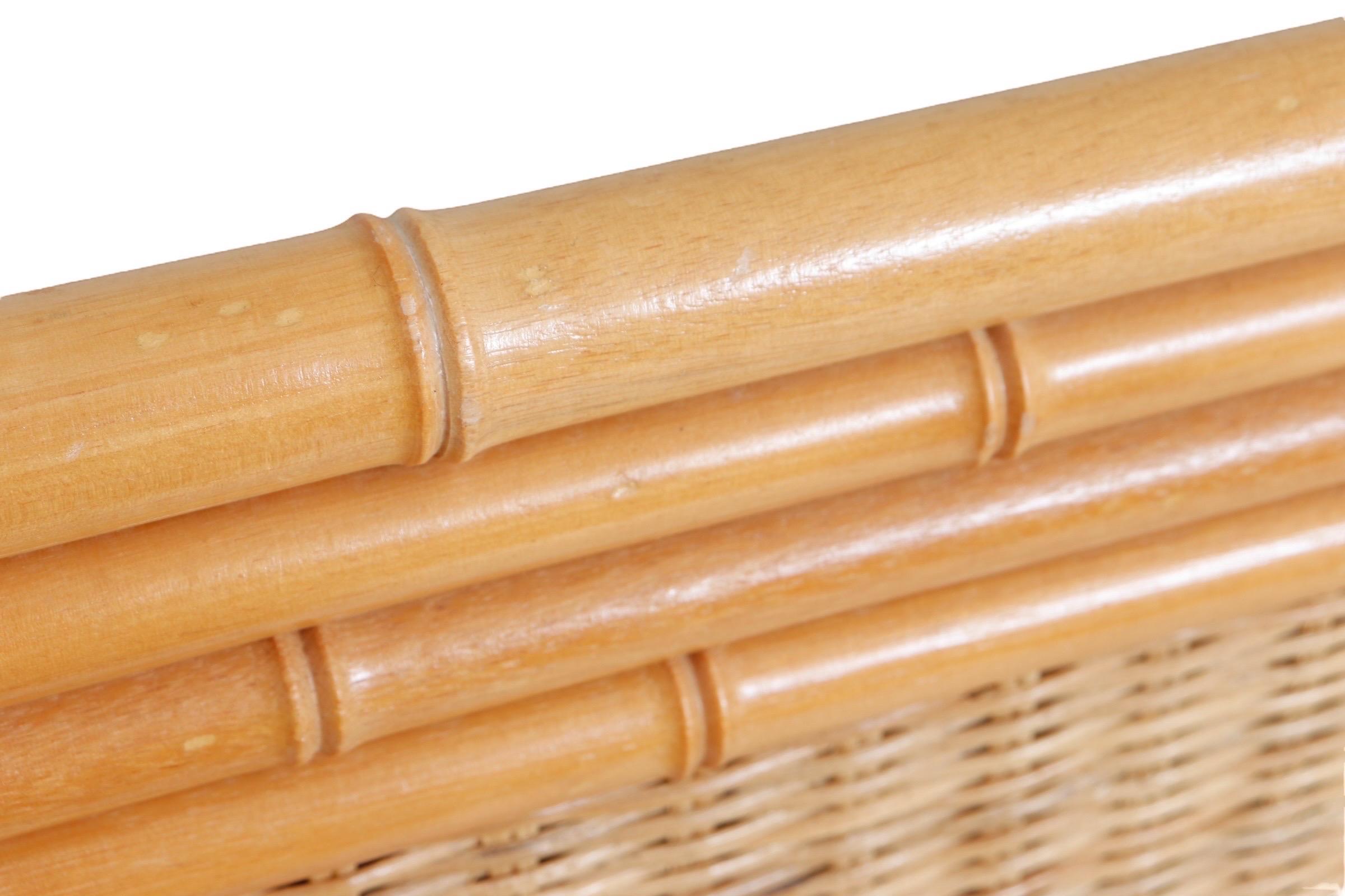 Bamboo & Wicker King Size Headboard In Good Condition In Bradenton, FL