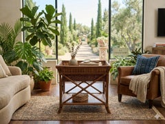 Bamboo wicker side table