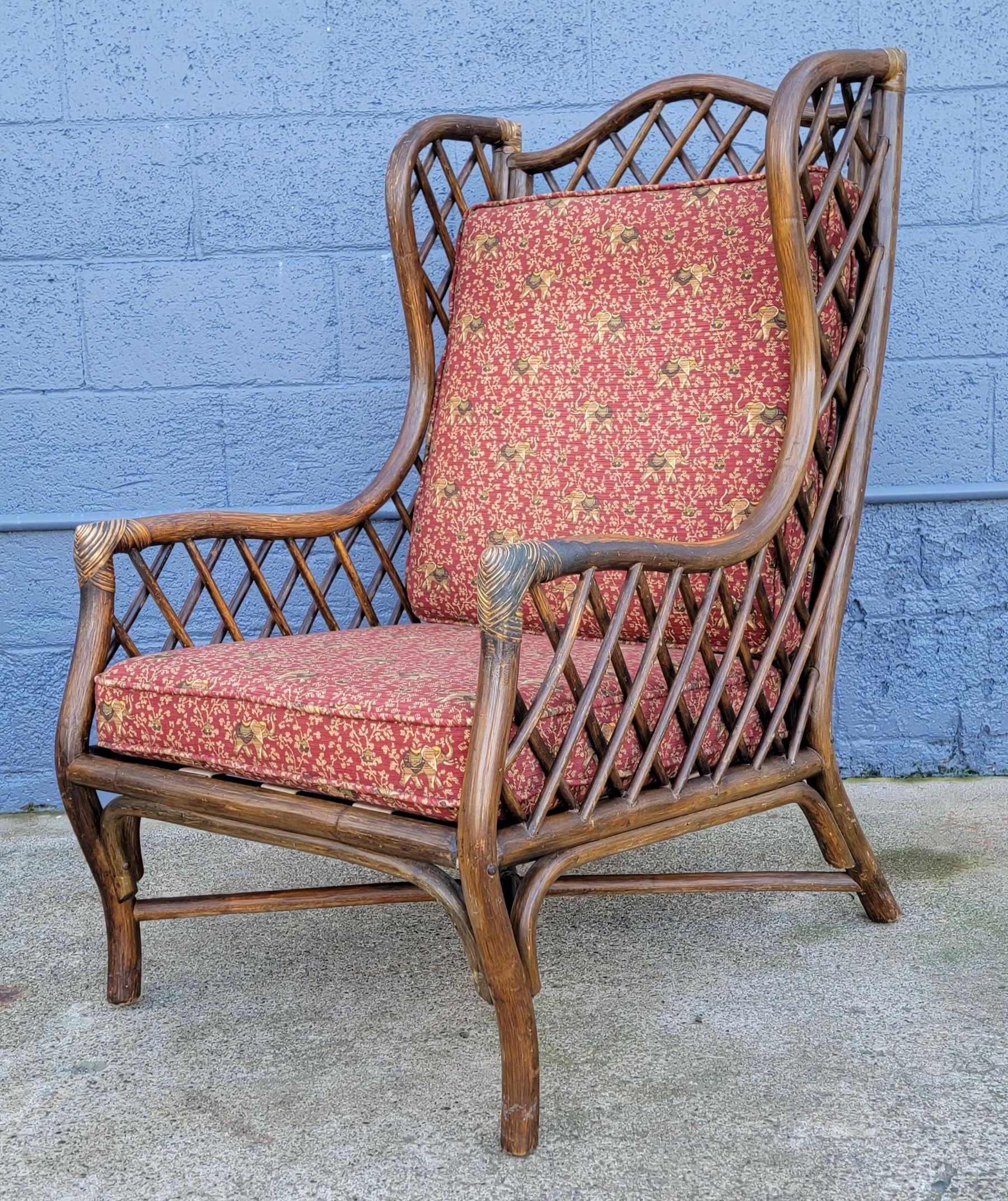 Bamboo Wingback Lounge Chair 1