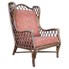 Fauteuil de salon Wingback en bambou