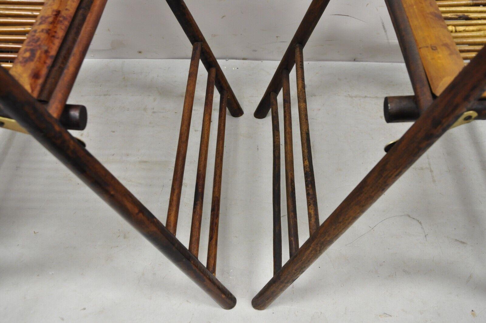 Bamboo Wooden Folding Chairs for Game Table or Events, Set of 4 3