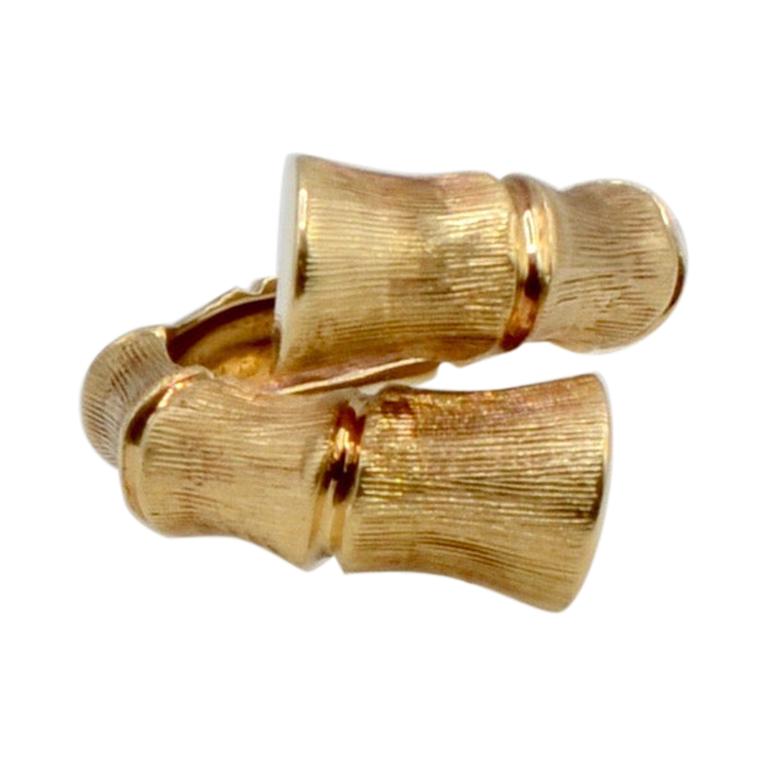 Bamboo Wrap 14 Karat Gold 80's Disco Ring