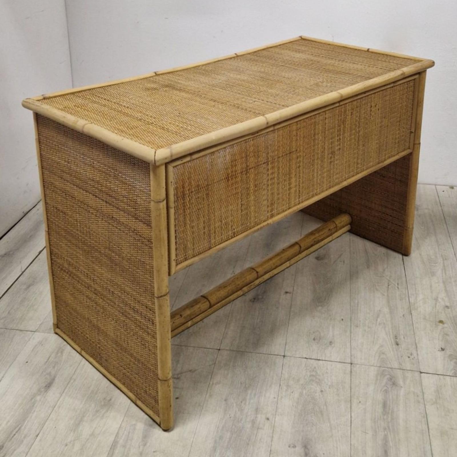 Bamboo writing desk by Dal Vera, Italy 1979 6