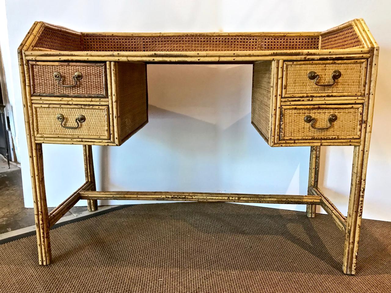 Bamboo Writing Desk, Early 20th Century 4