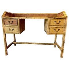 Antique Bamboo Writing Desk, Early 20th Century