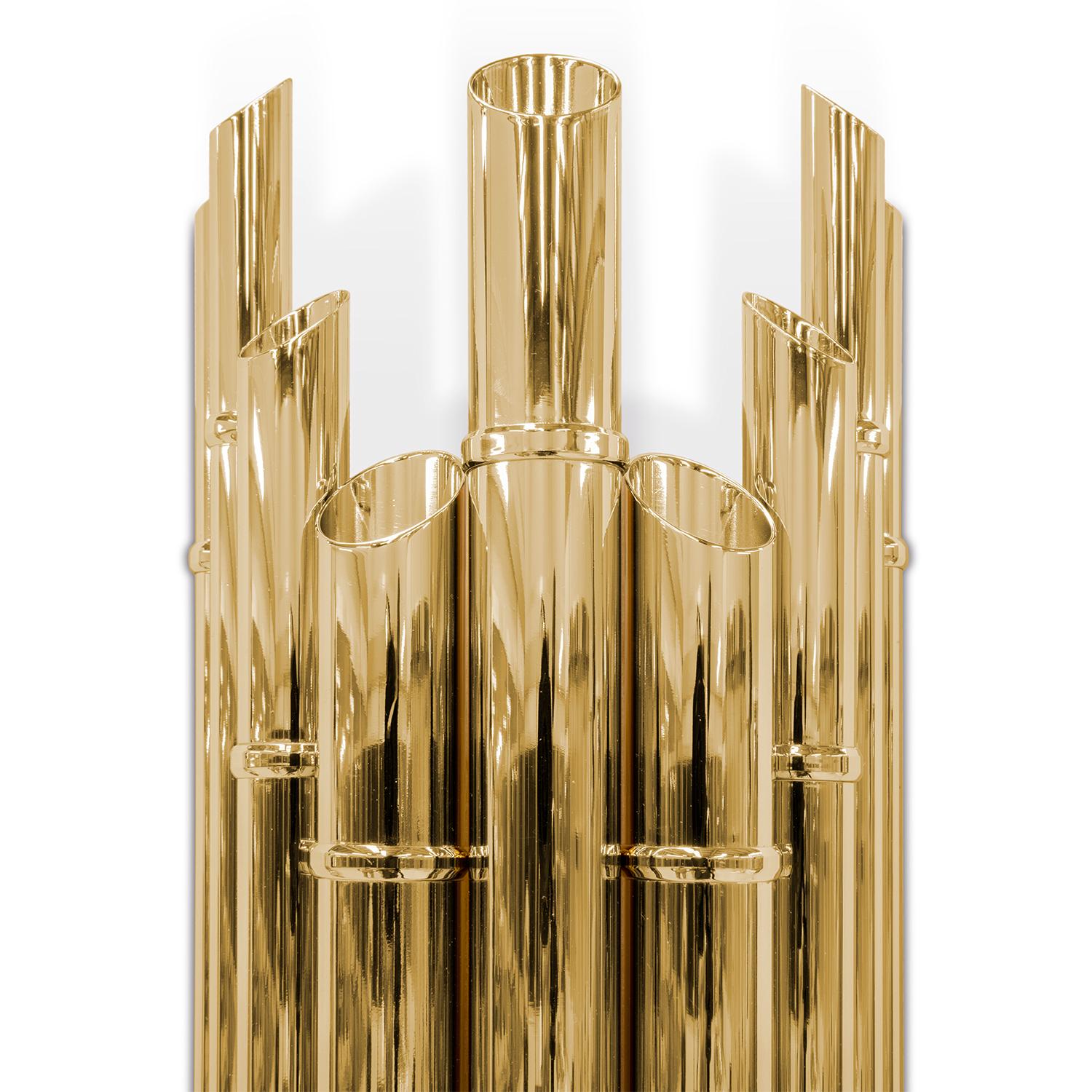 Brass Bamboo XL Wall Lamp For Sale