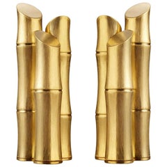 Juego de 2 sujetalibros Bambú Oro