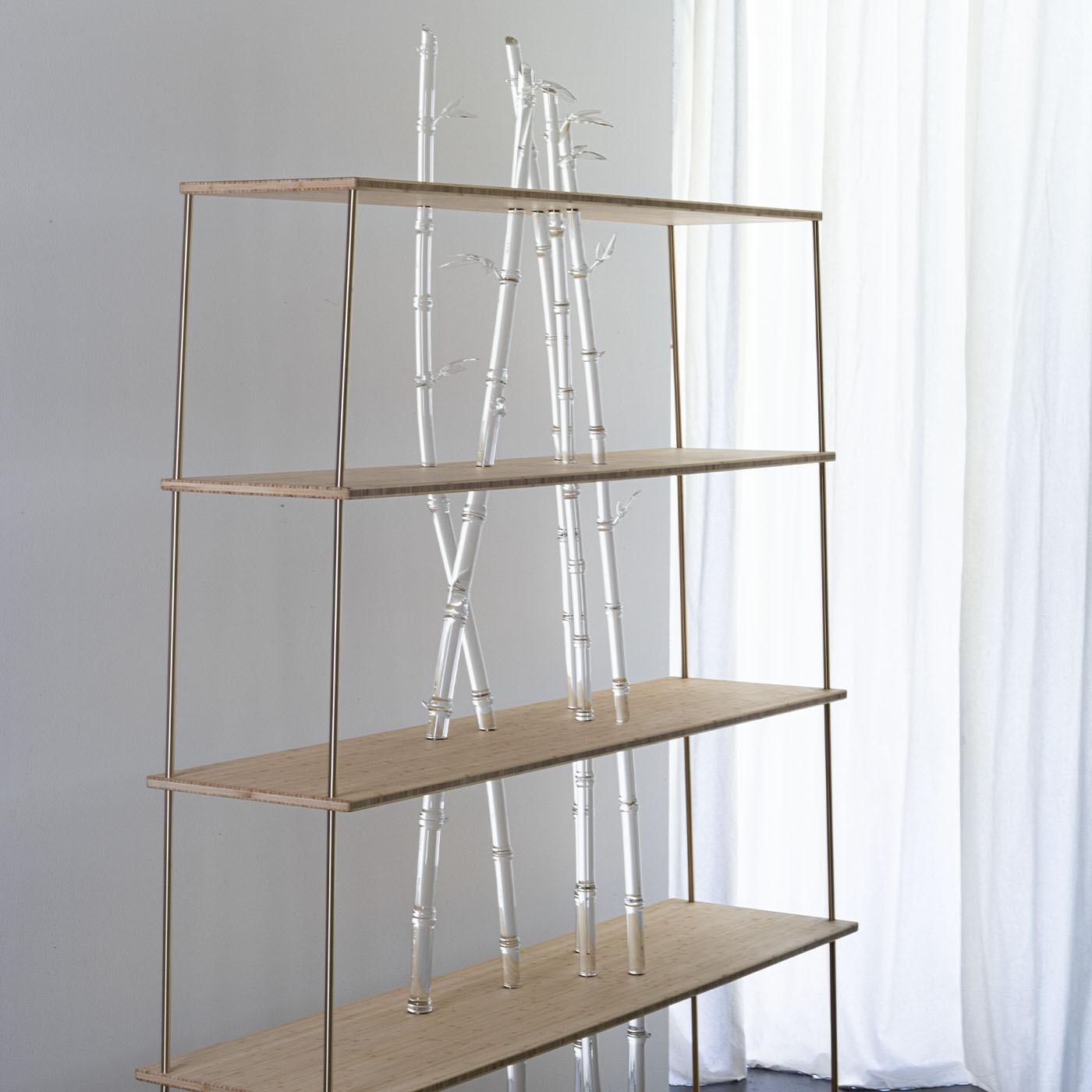 Bambuseto Wood and Glass Bookshelf by Simone Crestani en Nuevo estado para la venta en Milan, IT
