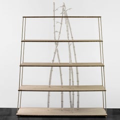 Bambuseto Wood and Glass Bookshelf by Simone Crestani