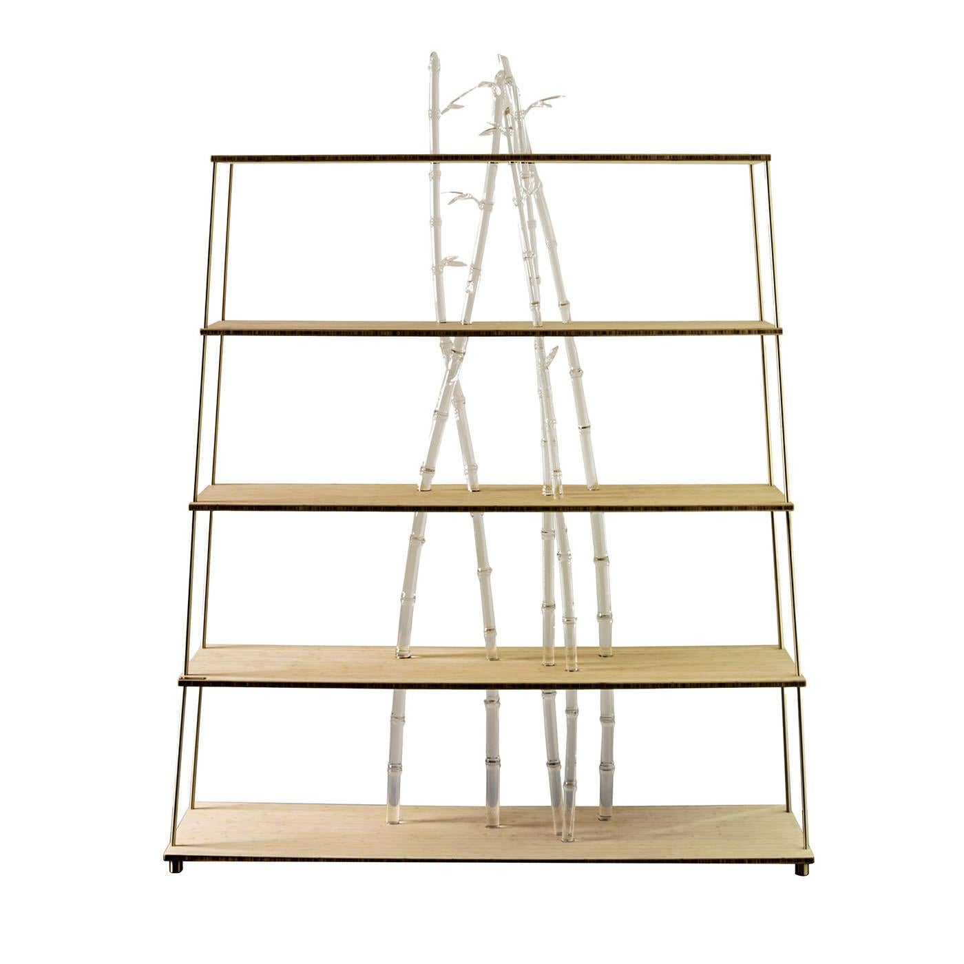 Bambuseto Wood and Glass Bookshelf by Simone Crestani Siglo XXI y contemporáneo en venta
