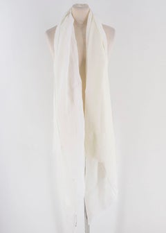 Bamford Off White Linen and Cashmere Scarf