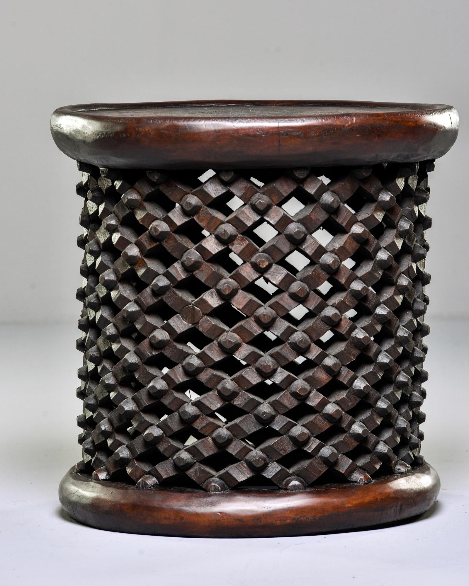 Cameroonian Bamileke African Hand Carved Spider Stool or Table