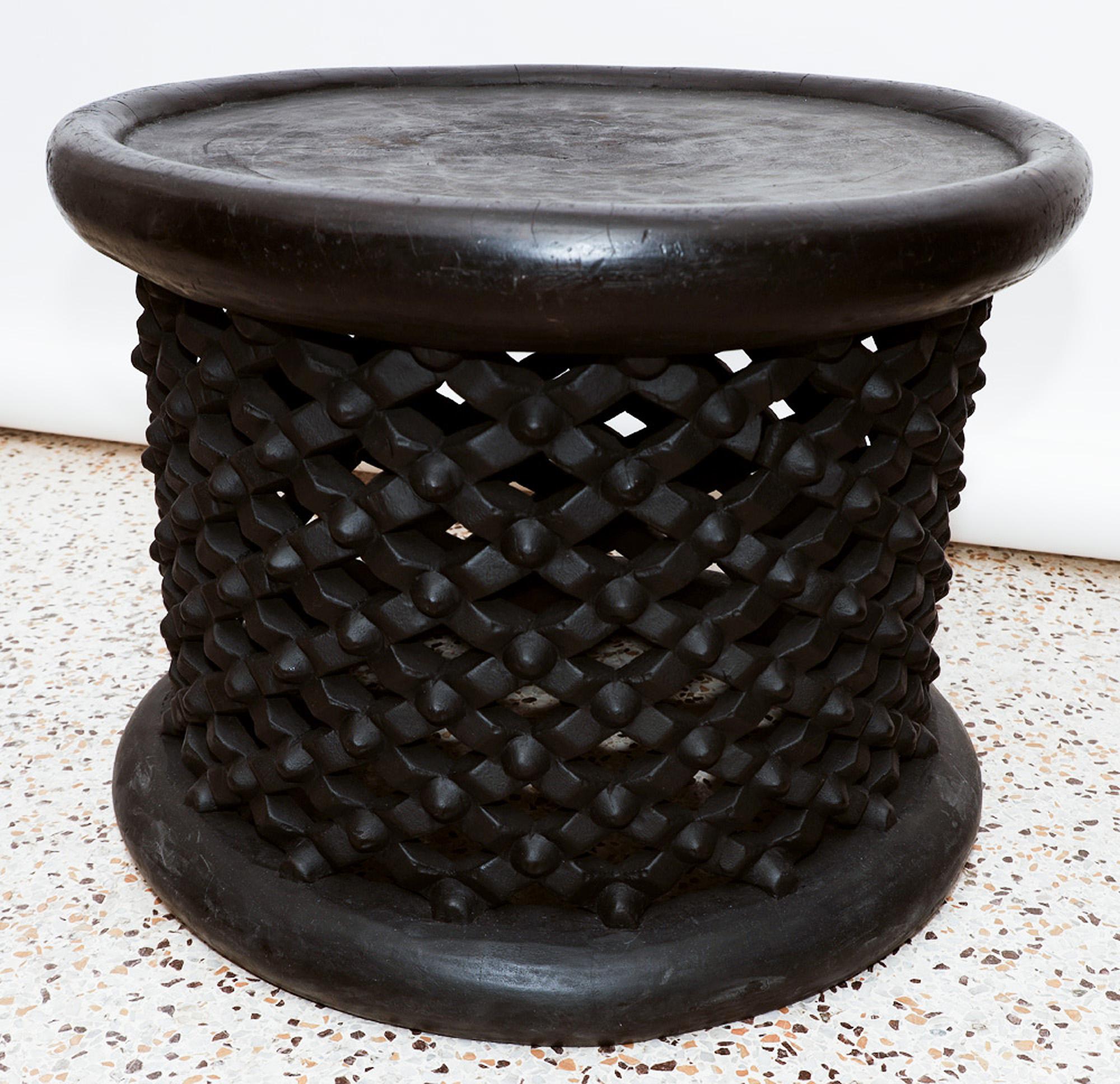 Hand-Carved Bamileke African Tribal Art Side Tables For Sale