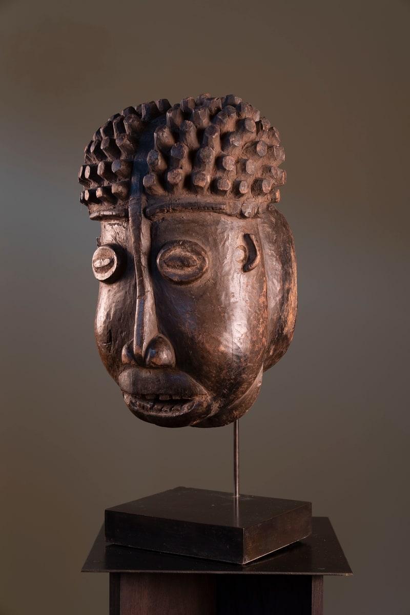Wood Bamileke Mask With Attached Original Sotheby's Receipt from 1979, Cameroon For Sale