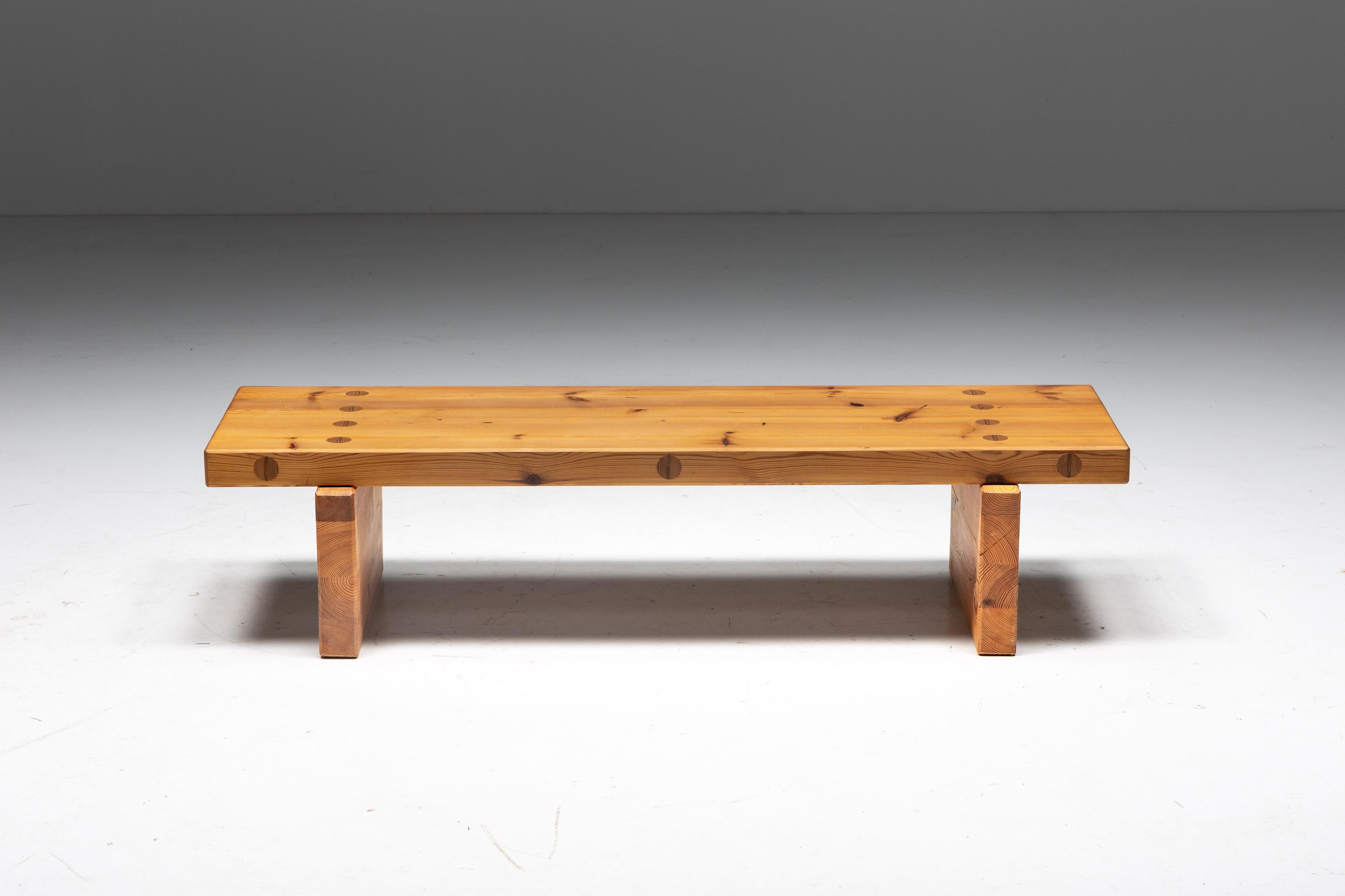 Pine Wood; Bench; Mid-Century Modern: Karl Andersson & Söner; Roland Wilhelmsson; Swede; 1960s; Modernist Design; 

Swedish pine 