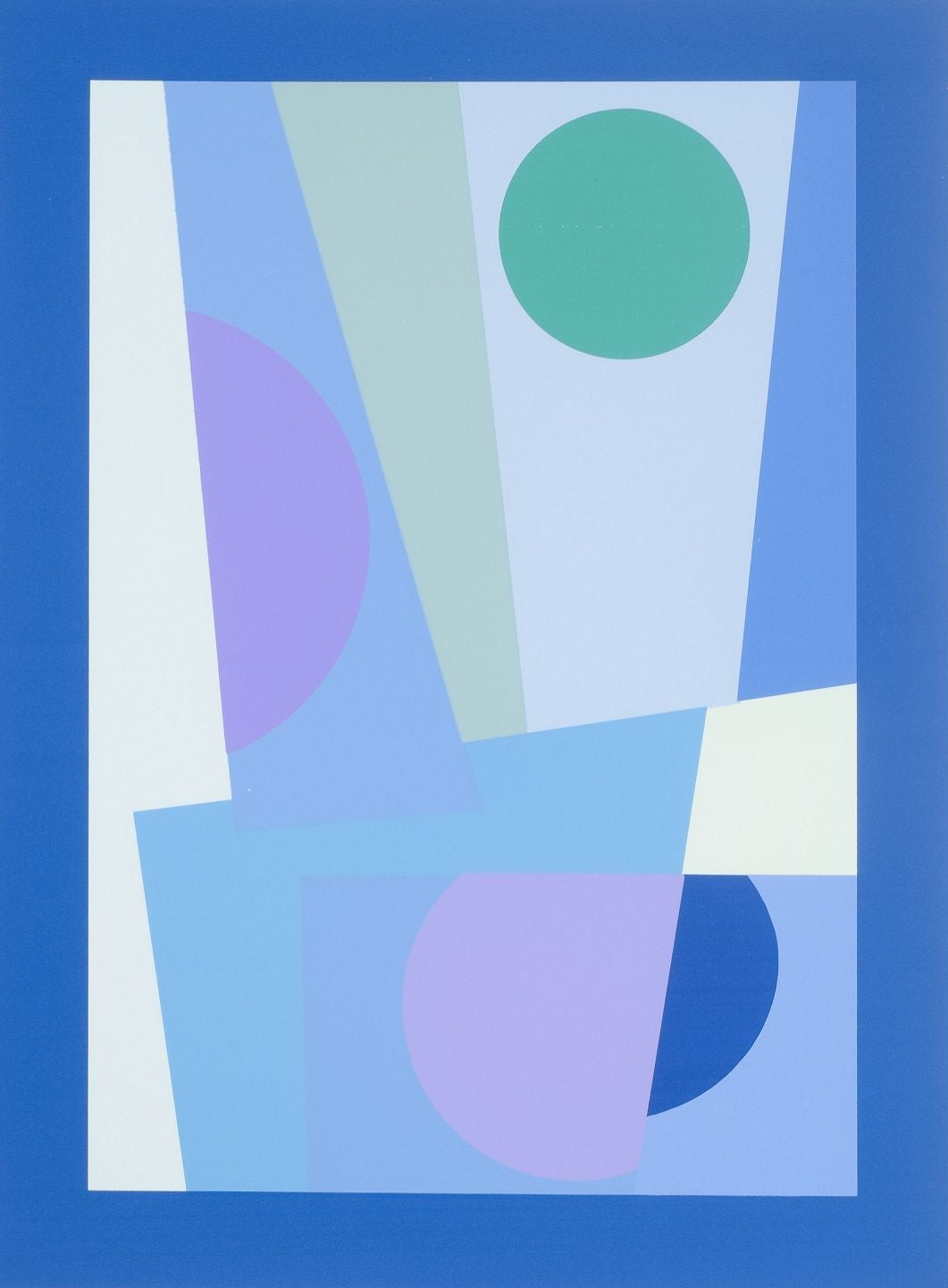 Bamse Kragh-Jacobsen. Serigraph on paper. Geometric abstract work. 1982